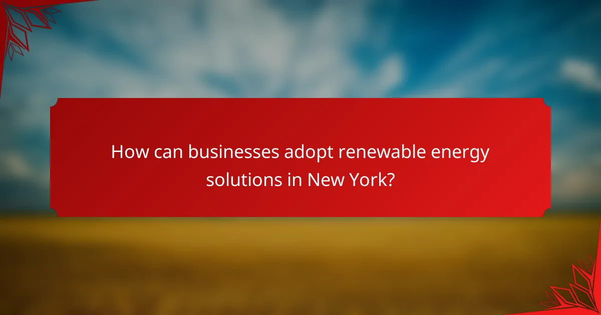 How can businesses adopt renewable energy solutions in New York?