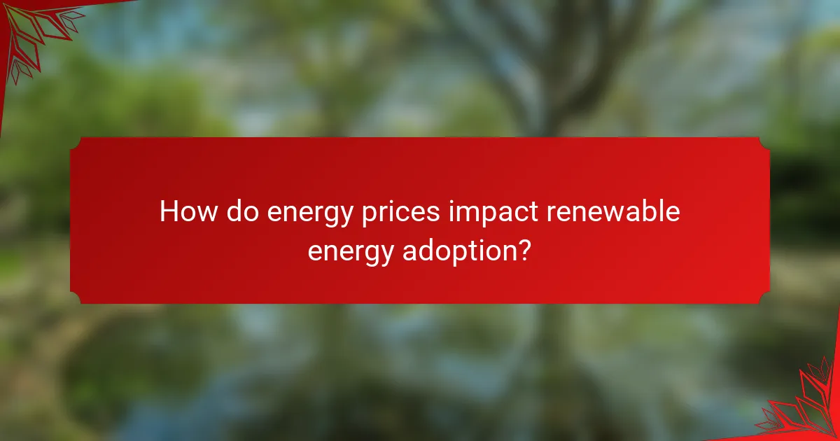 How do energy prices impact renewable energy adoption?