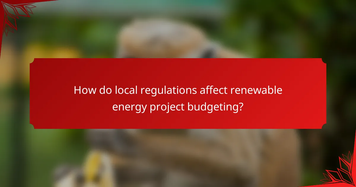 How do local regulations affect renewable energy project budgeting?