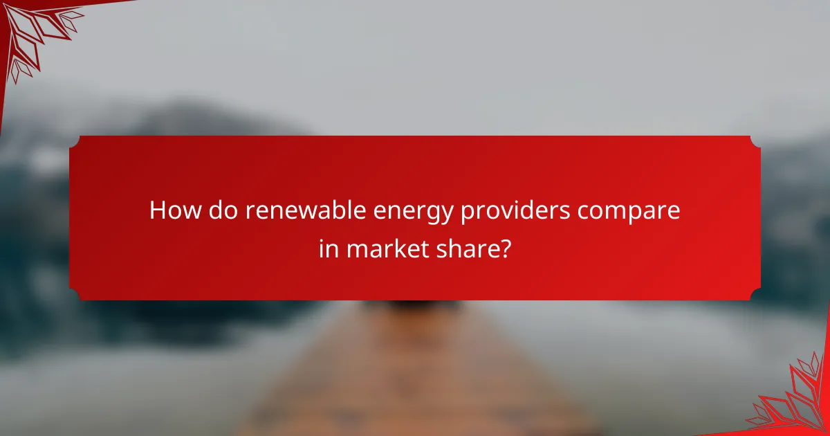 How do renewable energy providers compare in market share?