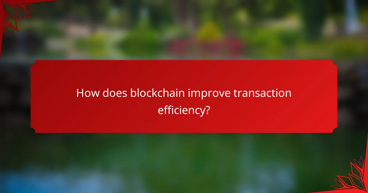 How does blockchain improve transaction efficiency?