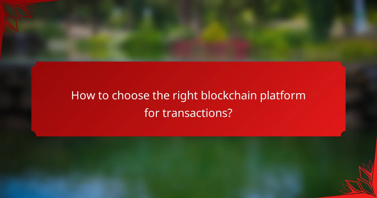 How to choose the right blockchain platform for transactions?