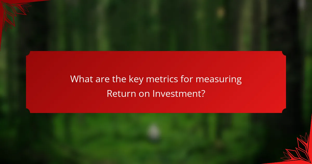 What are the key metrics for measuring Return on Investment?