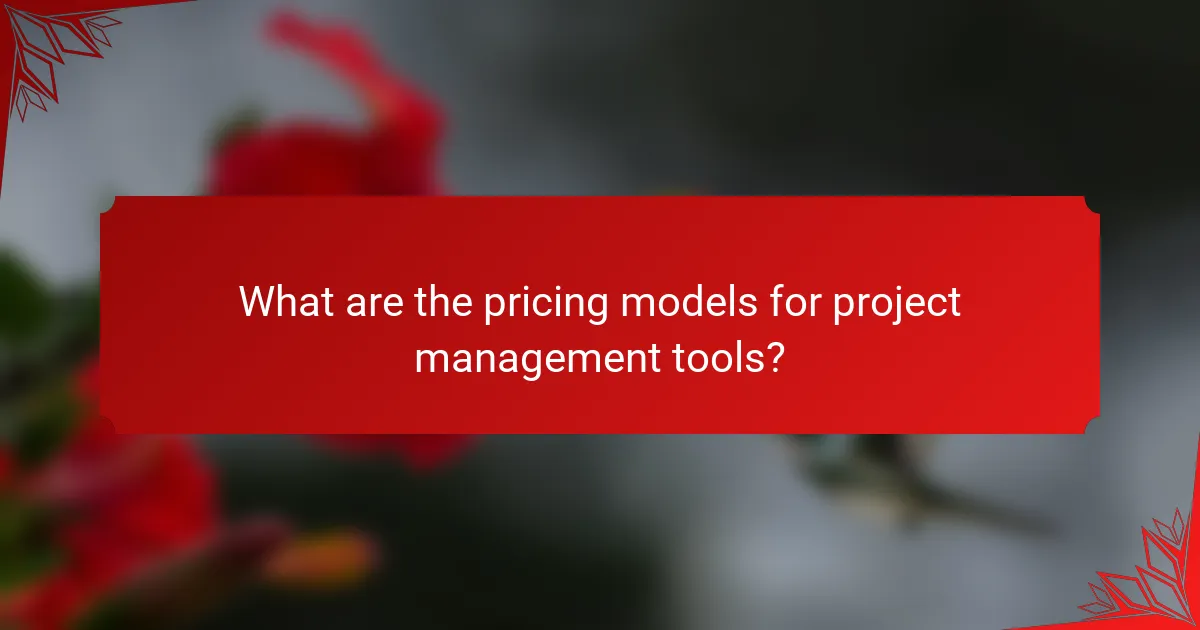 What are the pricing models for project management tools?