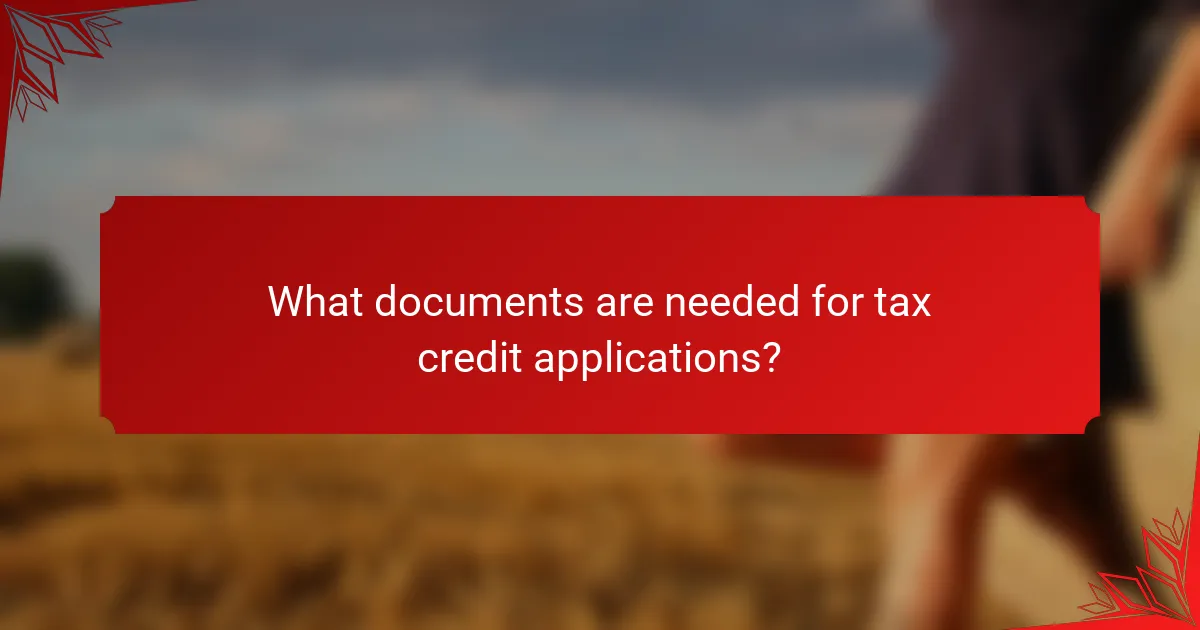 What documents are needed for tax credit applications?