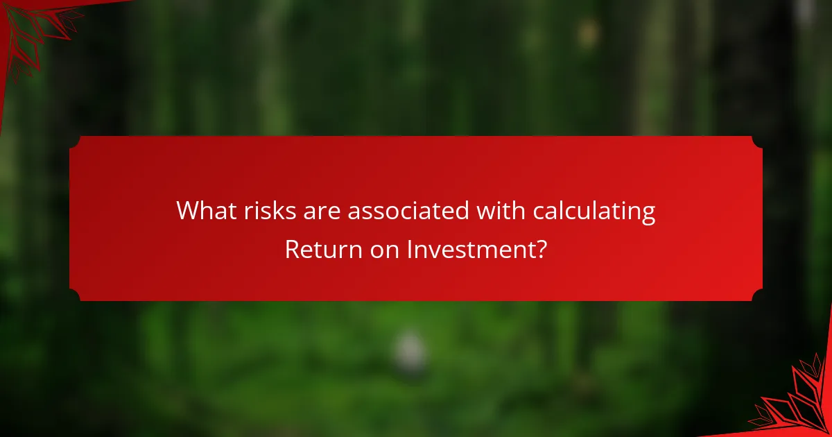 What risks are associated with calculating Return on Investment?