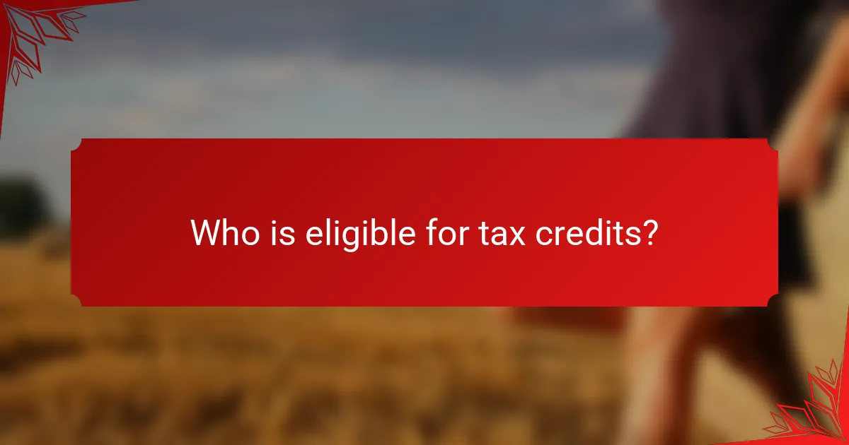 Who is eligible for tax credits?